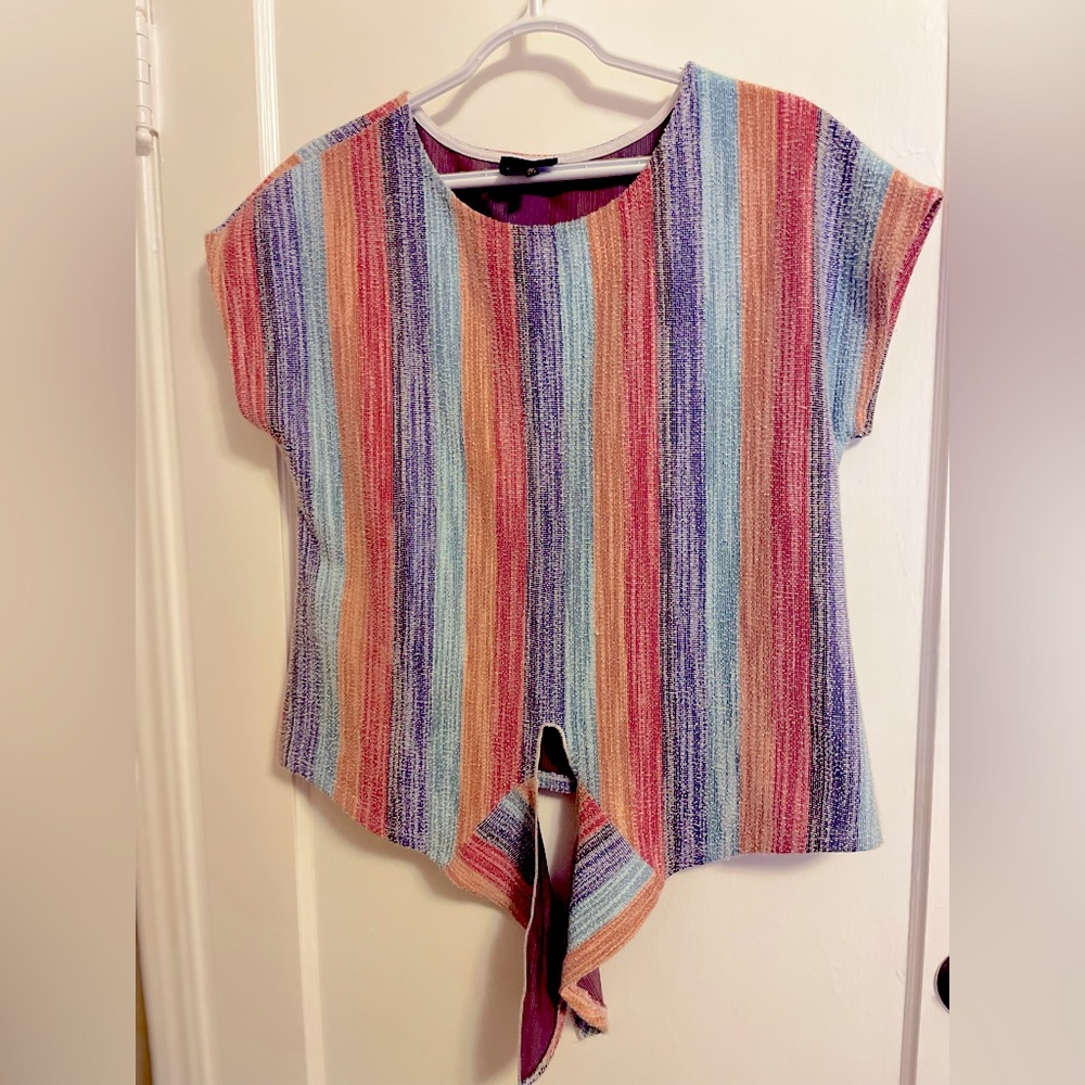 W5 Anthropologie Rainbow Tie Top Size S 🌈💕